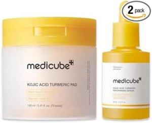 Kojic Acid Renew & Smooth Duo for Troubled Skin: Kojic Acid Turmeric Clarifying Toner Pad and Clarifying & Balancing Capsule Serum