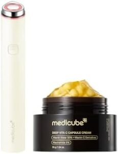 Pop & Fade Duo: Mini Booster Pro Plus (Beige) and Deep Vitamin C Golden Capsule Face Moisturiser