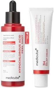 Clear & Calm Skin Duo: Hypochlorous Acid Peel Shot and 3H Relief Cream