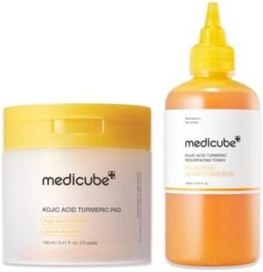 Kojic Acid Clarity Duo for Troubled Skin: Kojic Acid Clarifying Pad and Smoothing Toner for Face & Body