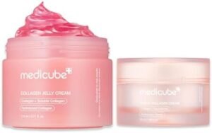 Viral Collagen Big Size Cream Duo: Collagen Jelly Cream 110ml (3.71 fl.oz) and Triple Collagen Cream for Glowing, Fimer-Looking Skin