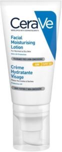 AM Facial Moisturising Lotion SPF50 With 3 Essential Ceramides, Vitamin E, Niacinamide, MVE Technology, UVA UVB Protection, For Normal to Dry Skin, Lightweight, Non-Greasy, Allergy Tested, 52ml