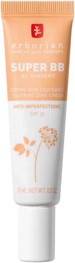Super BB Cream with Ginseng – High Coverage Tinted Skincare for Blemishes – Complexion Corrector & Perfector – SPF 20 Sun Protection – Korean Skincare