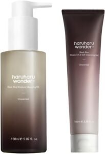 Double Cleansing Duo Set, Black Rice Moisture Cleansing Oil & Soft Cleansing Gel, Gentle for Sensitive Skin, Non-Comedogenic, Pore Care, Vegan, Korean Skincare