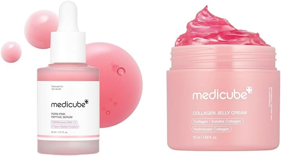 Plump & Firm Duo: Salmon DNA PDRN Pink Peptide Serum and Collagen Jelly Cream 50mL (1.69 fl.oz)