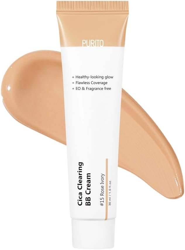 Cica BB Cream #15 Rose Ivory for Sensitive Skin, 30ml