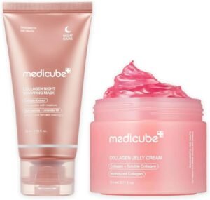 Korean Collagen Duo: Collagen Overnight Wrapping Mask and Collagen Jelly Cream 110ml (3.71 fl.oz)