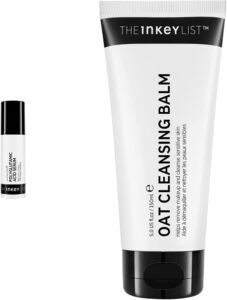 3% Polyglutamic Acid Serum Helps to Lock in Moisture for Smooth Skin Instantly 30ml & Mini Oat Cleansing Balm,50ml