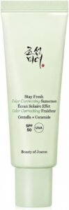 Stay Fresh Color Correcting Sunscreen SPF50+ PA++++ Green – Lightweight Non-Greasy Korean Face Sun Cream for Redness Uneven Skin Tone Tone-Up Korean Skincare 50ml