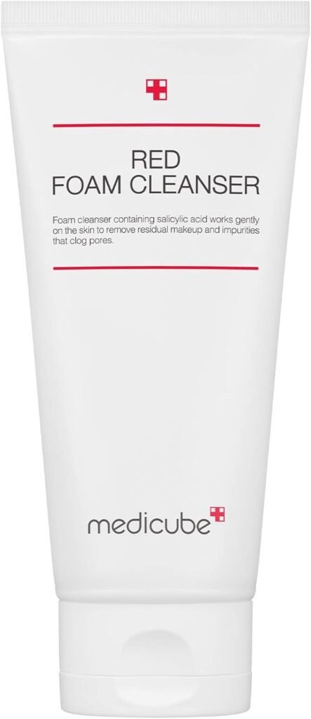 Red Foam Cleanser – Deeply cleanses, remove impurities, control sebum, Daily Gentle Face Wash, Korean Skincare
