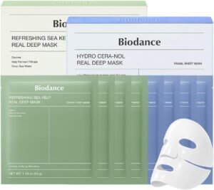 Repair Calming Mask Duo Set: Ceramide Panthenol & Sea Kelp Real Deep Mask, Hydrating, Calming, Soothing Face Mask for Sensitive Skin, Korean Skin Care