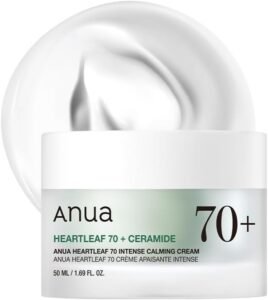Heartleaf 70 Intense Calming Cream with Ceramide, Panthenol, Heartleaf extract, Korean Skin care – (50ml /1.69Fl. Oz)