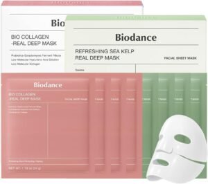 Clear Glow Mask Duo: Bio Collagen & Sea Kelp Real Deep Mask, Gel Face Mask Set for Glass Skin, Pluming, Calming, Korean Skincare Set, Korean Skin Care