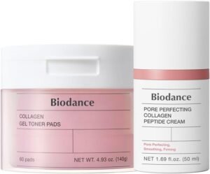 Collagen Hydra-Firm Routine Duo: Collagen Toner Pads & Facial Moisturizer, Hydrating, Firming, Korean Skincare Routine Set for Glass Skin, Korean Skin Care, Skin Care Set
