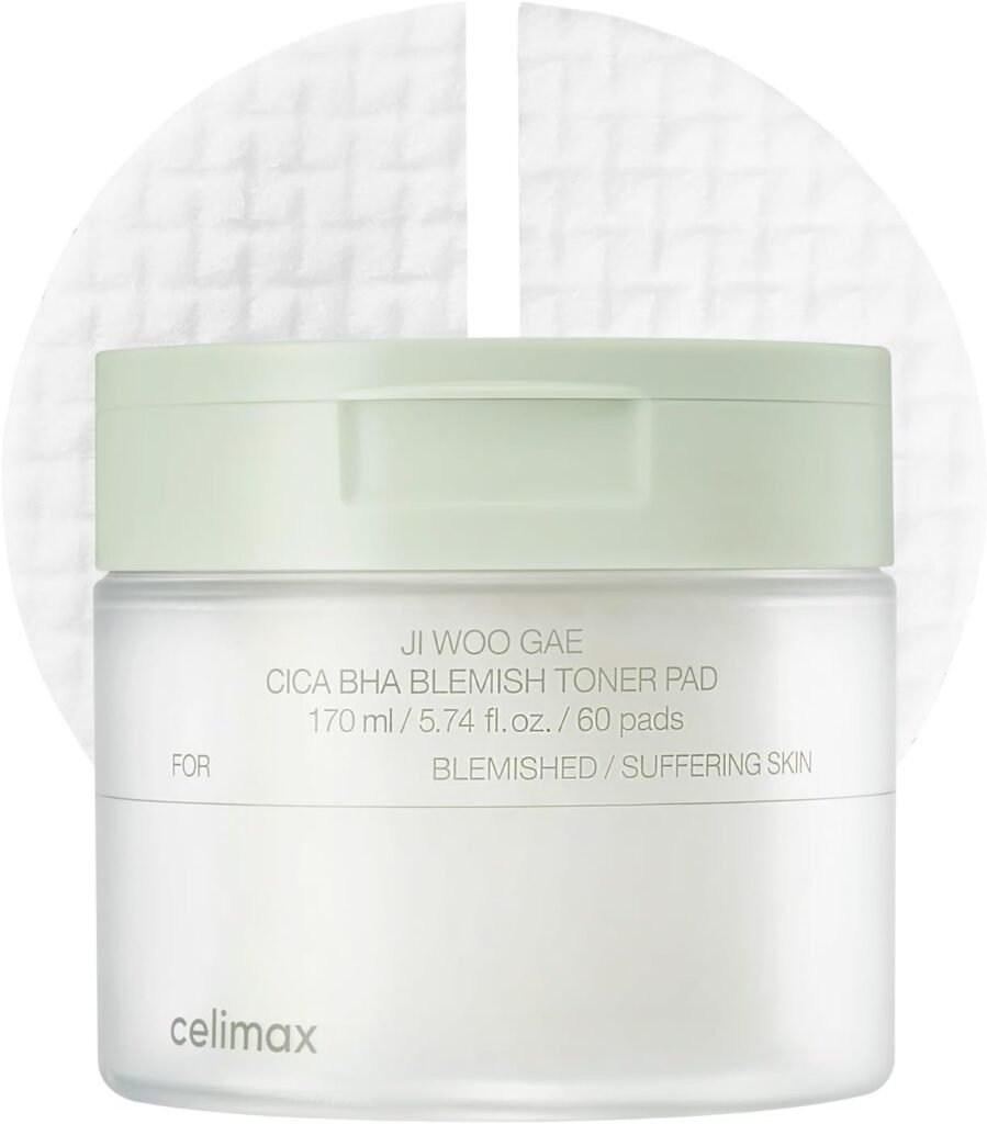 Ji.Woo.Gae CICA BHA Blemish Toner Pad, 60 Pads