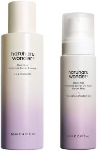 Probiotic All-Day Hydration Barrier Boost Duo, Black Rice Probiotics Barrier Essence & 2% NAD+ Serum Mist, All Day Hydration, Skin Refresh, Dewy Glow, Vegan, Korean Skincare