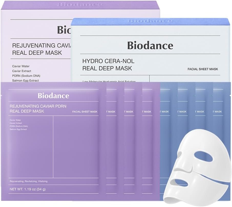 Barrier Rescue Duo: Caviar PDRN & Ceramide Panthenol Real Deep Overnight Gel Mask for Hydrating Plumping for Glass Skin, Korean Skin Care, Skin Care Set