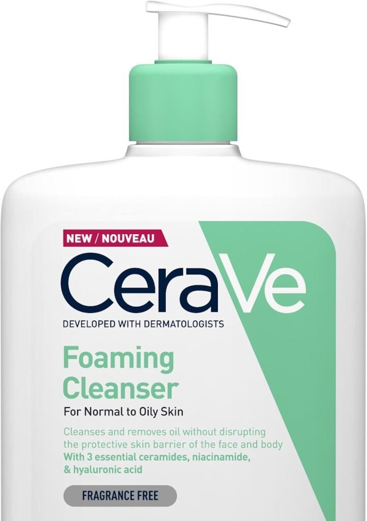 Foaming Cleanser for Normal to Oily Skin with Niacinamide & 3 Essential Ceramides, Developed with Dermatologists, Gently Cleanses & Removes Excess Oil, Fragrance-Free