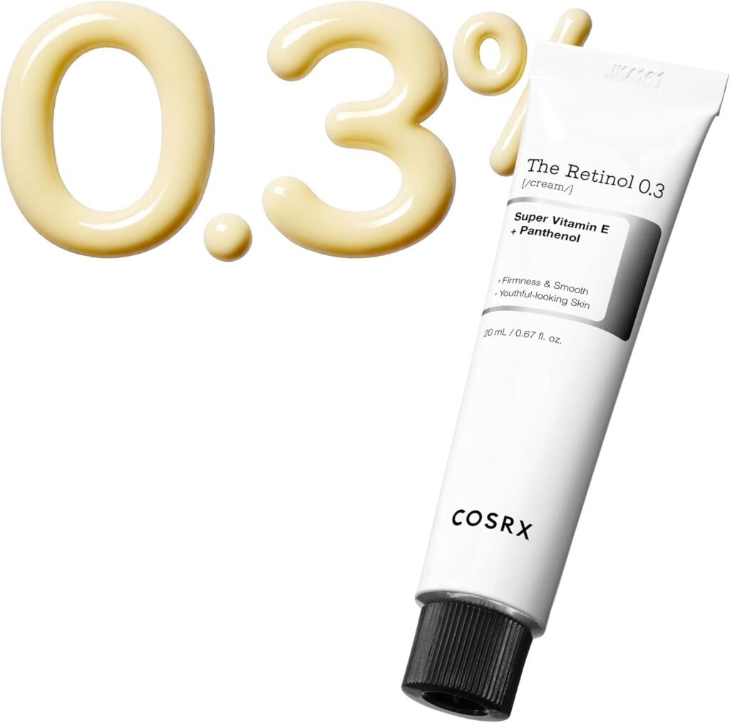 The Retinol 0.3 Cream, Anti-Aging Face Cream with Highly Concentrated Retinol for Fine Lines, Wrinkle Reduction, Skin Renewal, Firming and Brightening, Safe for Eye and Neck Korean Skincare 20ml