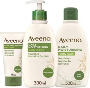 Daily Moisturising Steps Skin Care Regime Set Body Wash Body Lotion And Hand Cream Nourishes Sensitive And Dry Skin, 3 Count