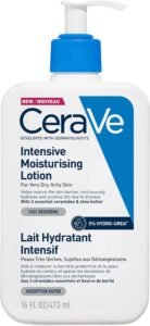 Intensive Moisturising Lotion With 3 Essential Ceramides, Hyaluronic Acid, Shea Butter, MVE Technology, For Very Dry Itchy Skin, Fast-Acting, Fragrance Free