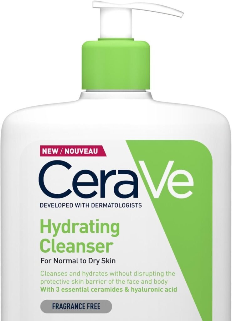 Hydrating Cleanser With 3 Essential Ceramides & Hyaluronic Acid, Gentle Non-Foaming Face Wash For Normal to Dry Skin, Face & Body Cleanser, Dermatologist Developed