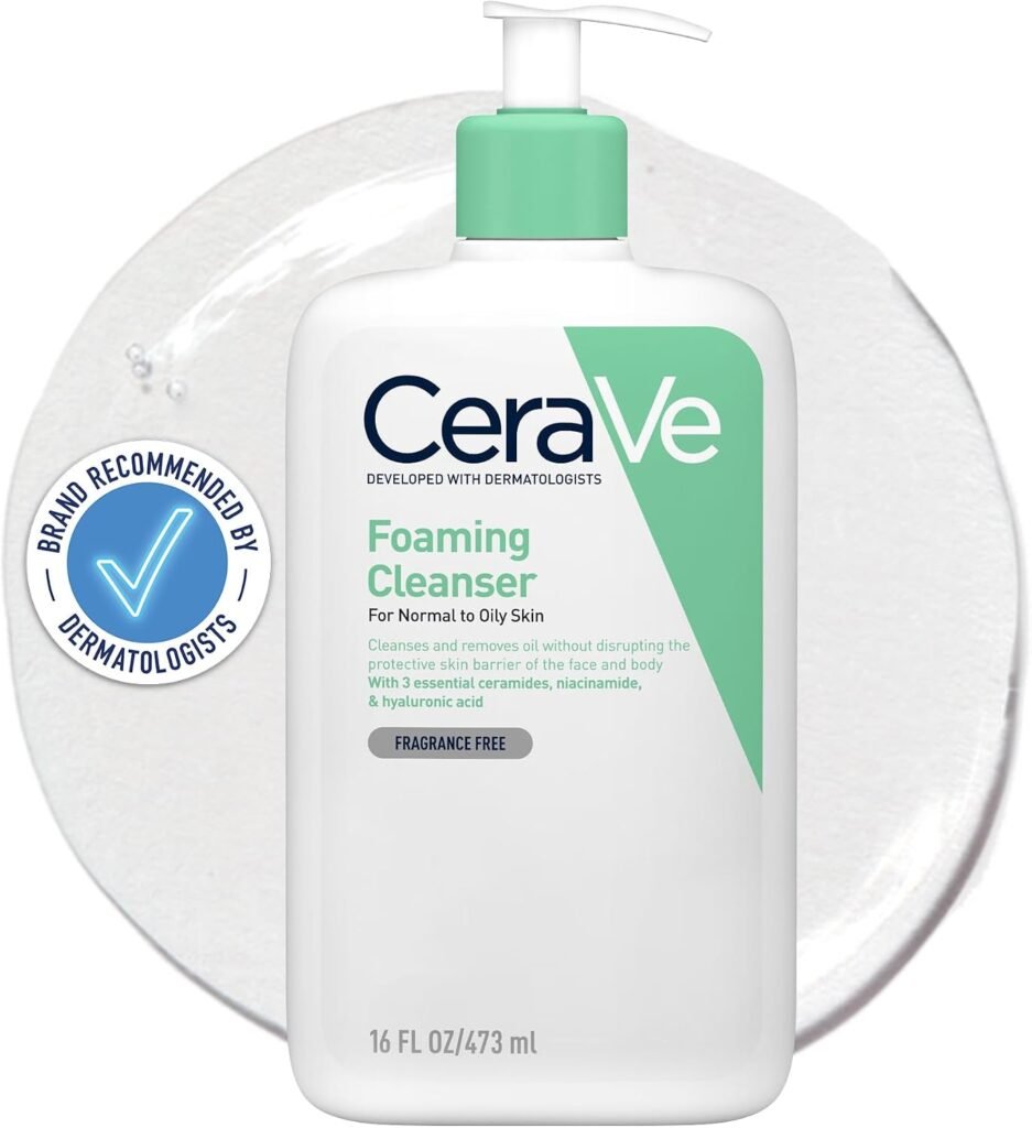 Foaming Cleanser for Normal to Oily Skin with Niacinamide & 3 Essential Ceramides, Developed with Dermatologists, Gently Cleanses & Removes Excess Oil, Fragrance-Free