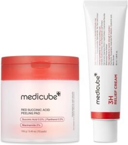 Clarifying Pad & Soothing Cream Duo: Red Succinic Acid Pad and 3H Daily Daily Moisturizer