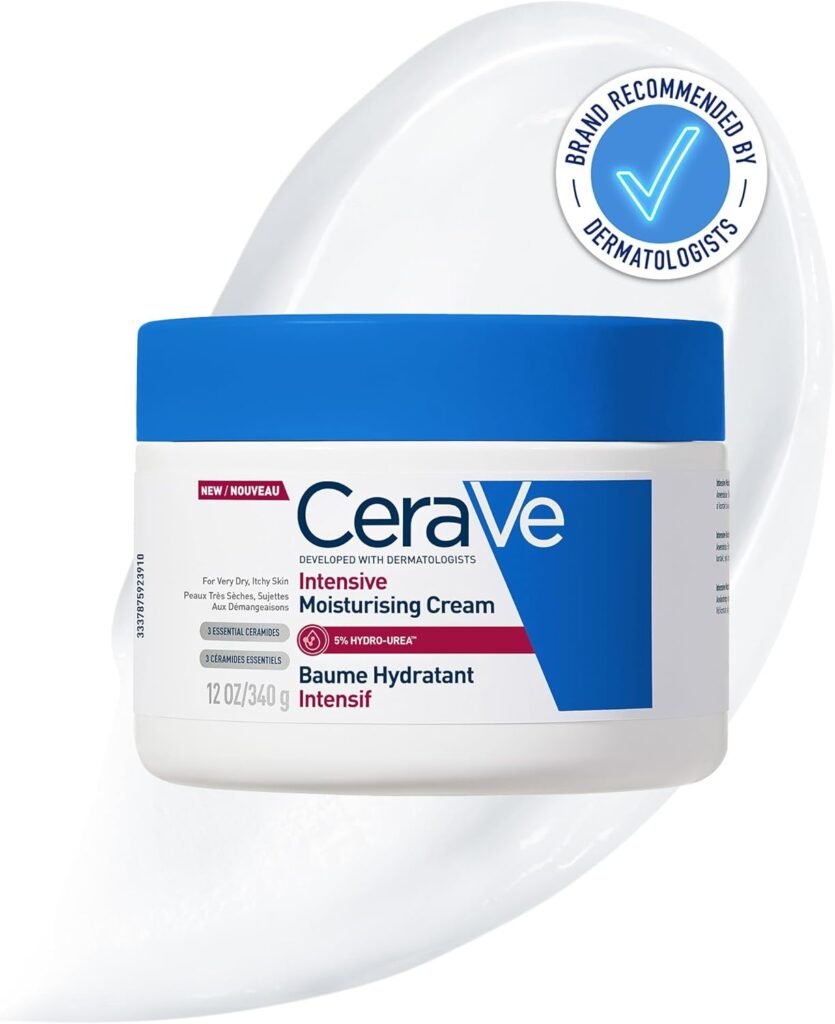Intensive Moisturising Cream, Body Moisturiser With Hyaluronic Acid, 3 Essential Ceramides, Dry Skin Moisturiser Skin Care, Itch-Relief Cream, 340g