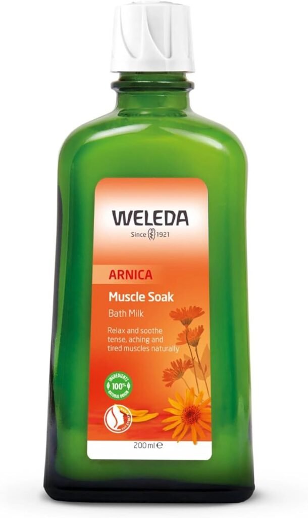 Arnica Muscle Soak, Soothing & Relaxing Bath Soak with Rosemary Leaf Oil & Lavender Essential Oils, Aching Muscle Bath Milk, by Weleda Skin Care & Wellness – 200ml