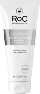 Retinol Correxion Deep Wrinkle Serum Facial Cleanser with Niacinamide for Anti-Ageing and Fine Lines, Long-Wear Makeup Remover, Fragrance Free Skin Care, 6.0 fl oz