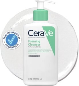 Foaming Cleanser for Normal to Oily Skin with Niacinamide & 3 Essential Ceramides, Developed with Dermatologists, Gently Cleanses & Removes Excess Oil, Fragrance-Free