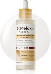 Peel Shot Glow White Rice Peeling Ampoule with Rice Extract & AHA BHA, Brightening & Gentle Exfoliating Serum for Sebum Control, Niacinamide & Hyaluronic Acid, Korean Skincare, 2.71 fl.oz
