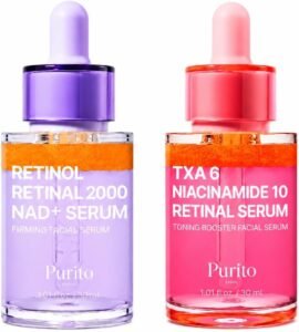 Retinol 0.1% + Retinal 0.1% Anti-Aging Facial Serum, TXA 6% + Niacinamide 10% Facial Serum Bundle