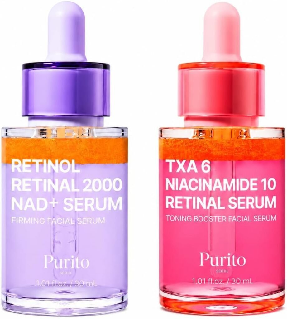 Retinol 0.1% + Retinal 0.1% Anti-Aging Facial Serum, TXA 6% + Niacinamide 10% Facial Serum Bundle