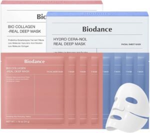 Best Mask Duo: Bio-Collagen & Ceramide Panthenol Real Deep Mask Set, Firming, Hydrating, Face Mask Bundle for Glass Skin, Korean Skincare Set, Korean Skin Care