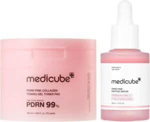 PDRN Prep & Glow Duo: Salmon DNA PDRN Pink Peptide Serum and Salmon DNA PDRN Pink Collagen Jelly Pad (70 Pads)