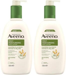 Daily Moisturising Body Lotion for Sensitive Skin 500 ml, Pack of 2 – Nourishing Oats Formula for Long-Lasting Hydration and Gentle Skin Care