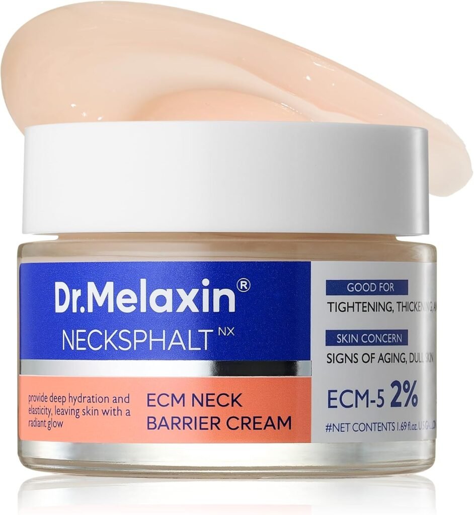 Neck Firming Cream – Tightening & Lifting for Sagging Neck, Turkey Neck & Crepey Skin, Necksphalt ECM Barrier Anti-Aging Neck Cream for Wrinkles, Korean Skincare, 1.69 fl oz (50ml)