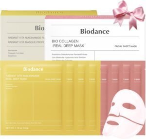 Vita Niacinamide & Bio Collagen Duo Real Deep Overnight Gel Mask for Tone Correction, Radiant Glow, Pore Minimizing, Elasticity for Glass Skin, Korean Skin Care, Skin Care Set