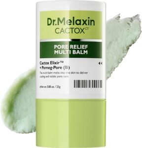 Cactox Pore Relief Multi Balm Stick Cooling & De-Puffing, Pore Tightening, Reduces Puffy Skin & Enlarged Pores, Instant Cooling Skin Care Balm