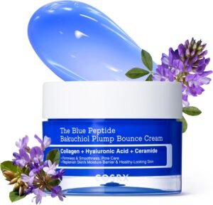 The Blue Peptide Bakuchiol Plump Bounce Cream 50g, Hydrating Firming Moisturiser for Glow & Elasticity, Korean Skincare