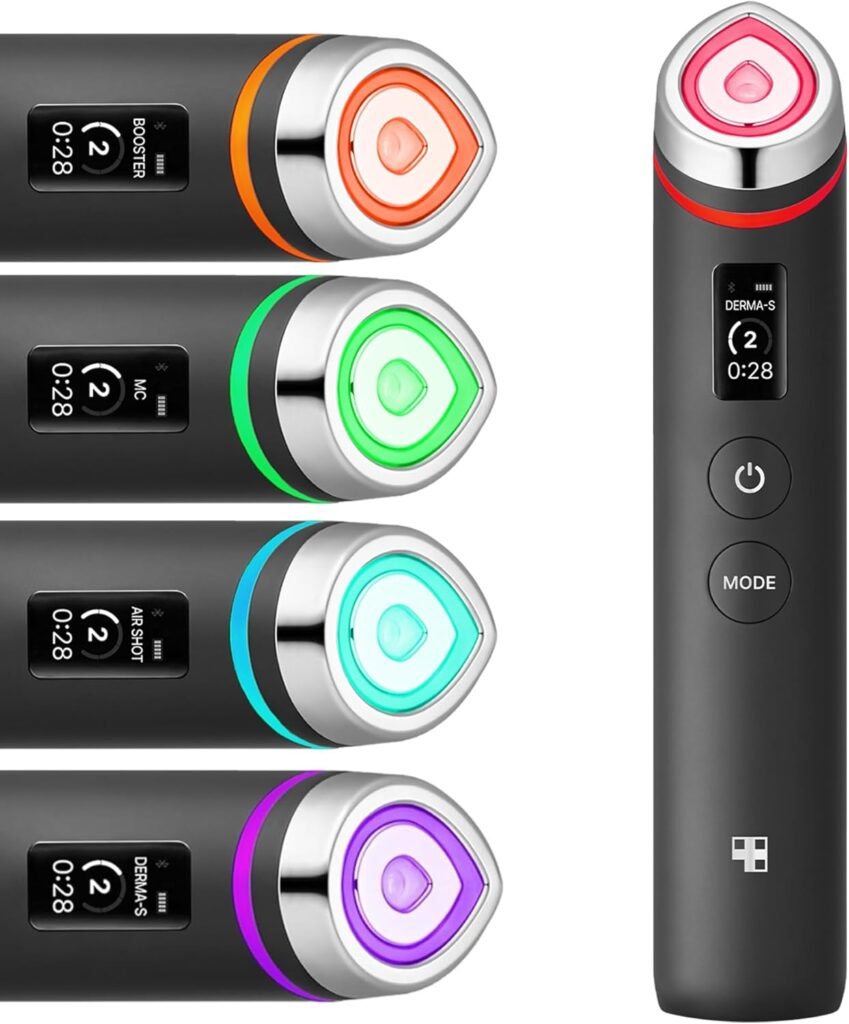 Booster Pro – 6 in 1 Real Glass Glow Beauty Massager, Black