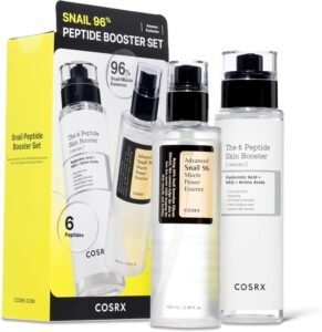Snail Mucin 96 Peptide Booster Skincare Set, Korean Skincare Gift Set for Glowing Skin, Christmas Gifts & Stocking Stuffers for Women and Teen Girls, Snail Mucin & Peptide Face Serums