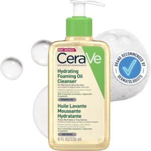 Hydrating Foaming Oil Cleanser With 3 Essential Ceramides, Triglyceride, & Squalane, Oil-to-Foam Formula For Normal to Very Dry Skin, Face & Body Cleanser, Dermatologist Developed