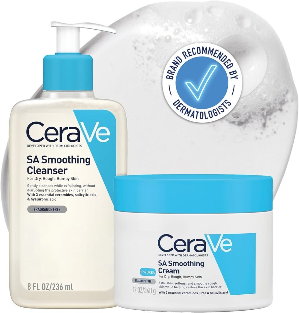 SA Smoothing Routine: Cleanse and Moisturise Duo For Rough and Bumpy Skin, For use on Face and Body, Cleanser 236 ml and Cream 340 g