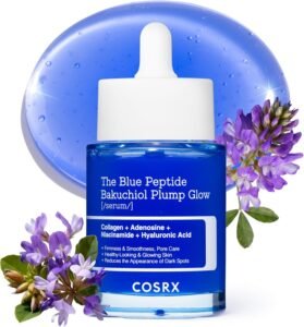 The Blue Peptide Bakuchiol Plump Glow Serum 50 ml, GHK-Cu Copper Peptides & Bakuchiol Facial Serum for Hydration, Firmness & Glass Skin Glow, Korean Skincare