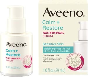Calm + Restore Age Renewal Anti Ageing Serum with Nourishing Oatmeal and Blueberry Extract Visibly Improves the Look of Fine Lines, Unscented