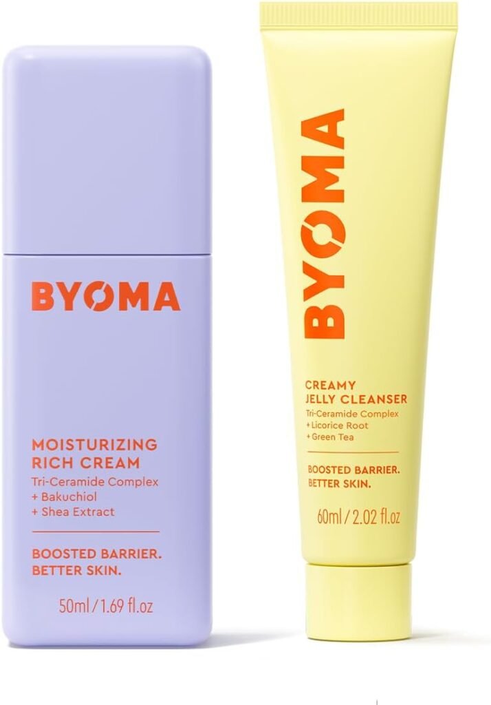 Moisturising Rich Cream, 50ml + BYOMA Travel Size Creamy Jelly Cleanser, 60ml Bundle