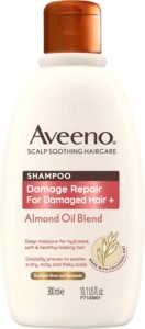 Scalp Soothing Haircare Damage Repair Shampoo, Almond Oil Blend, with Colloidal Oat Extract, for Damaged Hair, Soothes Dry, Itchy & Flaky Scalp, Clinically Proven, Sulfate Free, 300ml